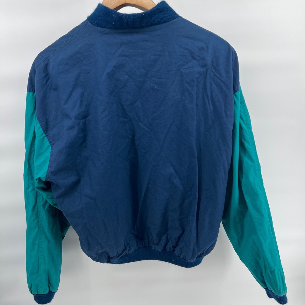Norman Todd Classic Mens XXL Bomber Jacket EAA‎ Navy Teal Color Block Zip Up - Picture 3 of 9